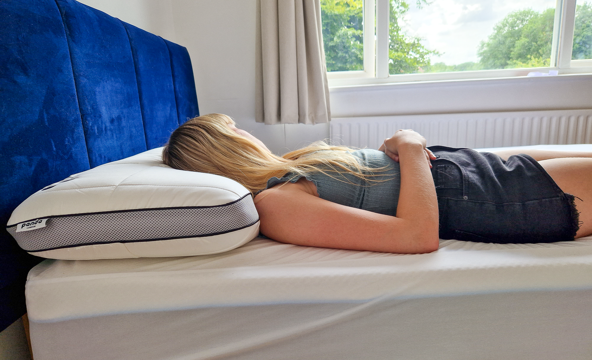 Back sleeping on Panda Hybrid pillow